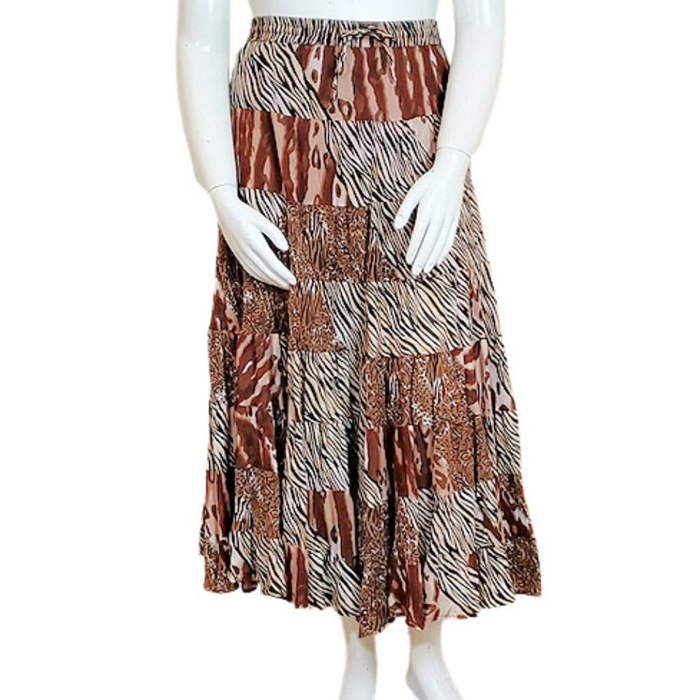 Silverstream Boho Animal Print Maxi-skirt
